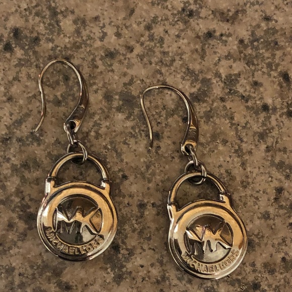 michael kors silver padlock earrings